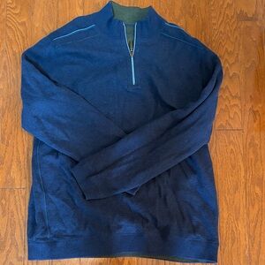 Tommy Bahama Reversible Quarter Zip with navy and hunter green